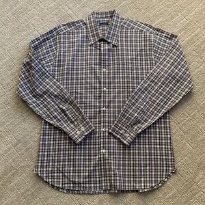 Fish Hippie Olive Green Plaid Button Down Collared Long Sleeve Shirt Men XL EUC